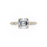 Asscher Diamond Shared Prong Engagement Ring