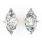 Marquise Cut Diamond Stud Earrings in Scalloped Basket Setting