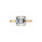 Asscher Solitaire Cathedral Shank Ring