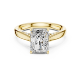Radiant Cut Cathedral Solitaire Ring With Hidden Pave Bridge