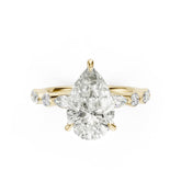 Pear Cut Diamond Alternating Round And Marquise Engagement Ring