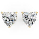 Heart Cut Diamond Stud Earrings in Scalloped Basket Setting