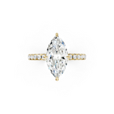 Marquise Cut Hidden Halo Pave Set Ring