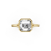 Asscher Bezel Cathedral Shank Ring