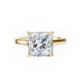 Princess Diamond Solitaire With Under-Halo & Bridge Accents