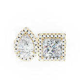 You And Me Pear And Princess Diamond Cathedral Shank Ring