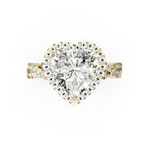 Heart Cut Diamond Halo with Twisted Pave Ring