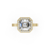 Asscher Diamond Double Halo Ring