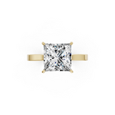 Princess Solitaire Cathedral Shank Ring