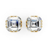 Asscher Brilliant Lab Grown Diamond Stud Earrings