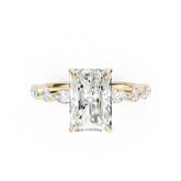 Radiant Cut Diamond Alternating Round And Marquise Engagement Ring