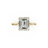 Double Prong Emerald Solitaire Ring