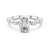 Oval Cut Side Marquise Diamond Ring
