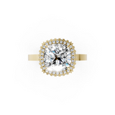 Cushion Diamond Double Halo Ring