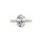 Oval Cut Hidden Halo Pave Set Ring