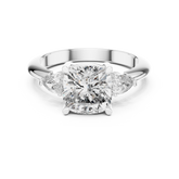 Cushion Diamond Three Stone Ring