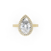 Pear Diamond Double Halo Ring