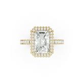 Radiant Diamond Halo Pave Set Ring