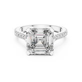 Asscher Cut Geometric Encrusted Ring