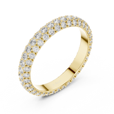 Triple Row Round Cut Diamond Full Eternity Stacking Band