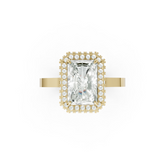 Radiant Diamond Double Halo Ring