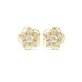 Vintage Six-Stone Round Cut Floating Floral Earrings