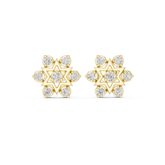Star-Shaped Round Diamond Stud Earrings