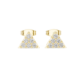 Triangle Shape Round Diamond Cluster Studs Earring