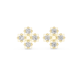 Round Cut Diamond Geometric Cross Earrings