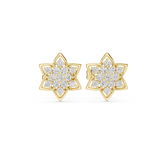 Round Diamond Six-Point Star Stud Earrings