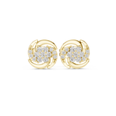 Round Diamond Spiral Swirl Stud Earrings
