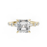 Asscher Cut Diamond Alternating Round And Marquise Engagement Ring