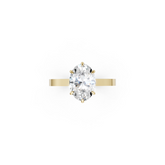 Oval Solitaire Diamond Hidden Halo Ring