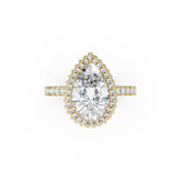 Pear Diamond Halo Pave Set Ring