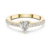 Heart Cut Diamond Pave Accents Engagement Ring