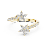 Marquise Cut Diamond Floral Bypass Shank Ring
