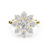 Round Brilliant Diamond Snowflake Engagement Ring