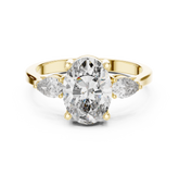 Oval Cut Diamond Elegant Three-Stone Wedding Ring