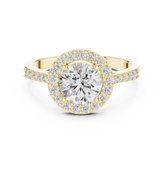 Halo Round Diamond Pave Setting Ring