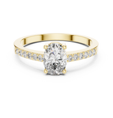 Oval Cut 4-Prong Pave Set Anniversary Ring