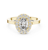 Oval Cut Round Diamond Halo Ring