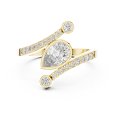 Pear Shape Bezel-Set Bypass Ring