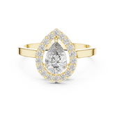 Pear Cut Diamond Floating Halo Engagement Ring
