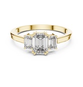 Emerald Cut Diamond Three Stone Engagement Ring