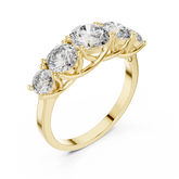 Graduated Round Diamond Five Stone Engagement Band