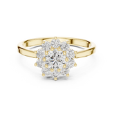 Round Diamond Snowflake Cluster Ring