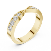 Round Diamond Contour Wedding Band
