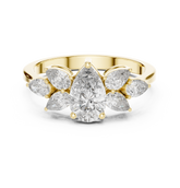 Seven Pear Diamond Blossom Ring