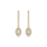 Marquise Cut Lab Diamond Halo Drop Earrings