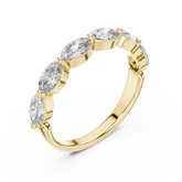 East-West Oval Diamond Half-Eternity Band